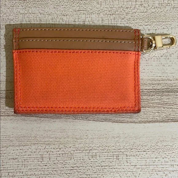 Tory Burch Orange and Tan Card Holder - Picture 2 of 6